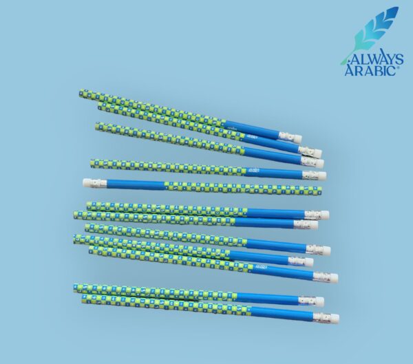 Gingham Arabic Pencils Green